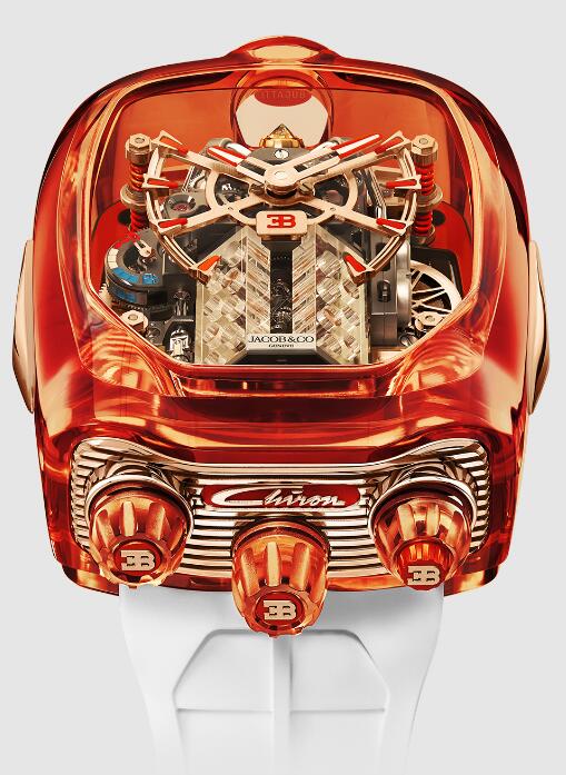 Review Jacob & Co BUGATTI CHIRON TOURBILLON ORANGE SAPPHIRE CRYSTAL BU210.80.AE.UA.B Replica watch - Click Image to Close